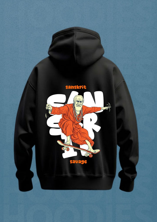 Sanskrit Savage Hoodie – Mystic Streetwear Edition