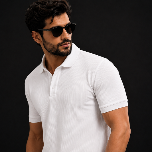 Ivory Textured Polo
