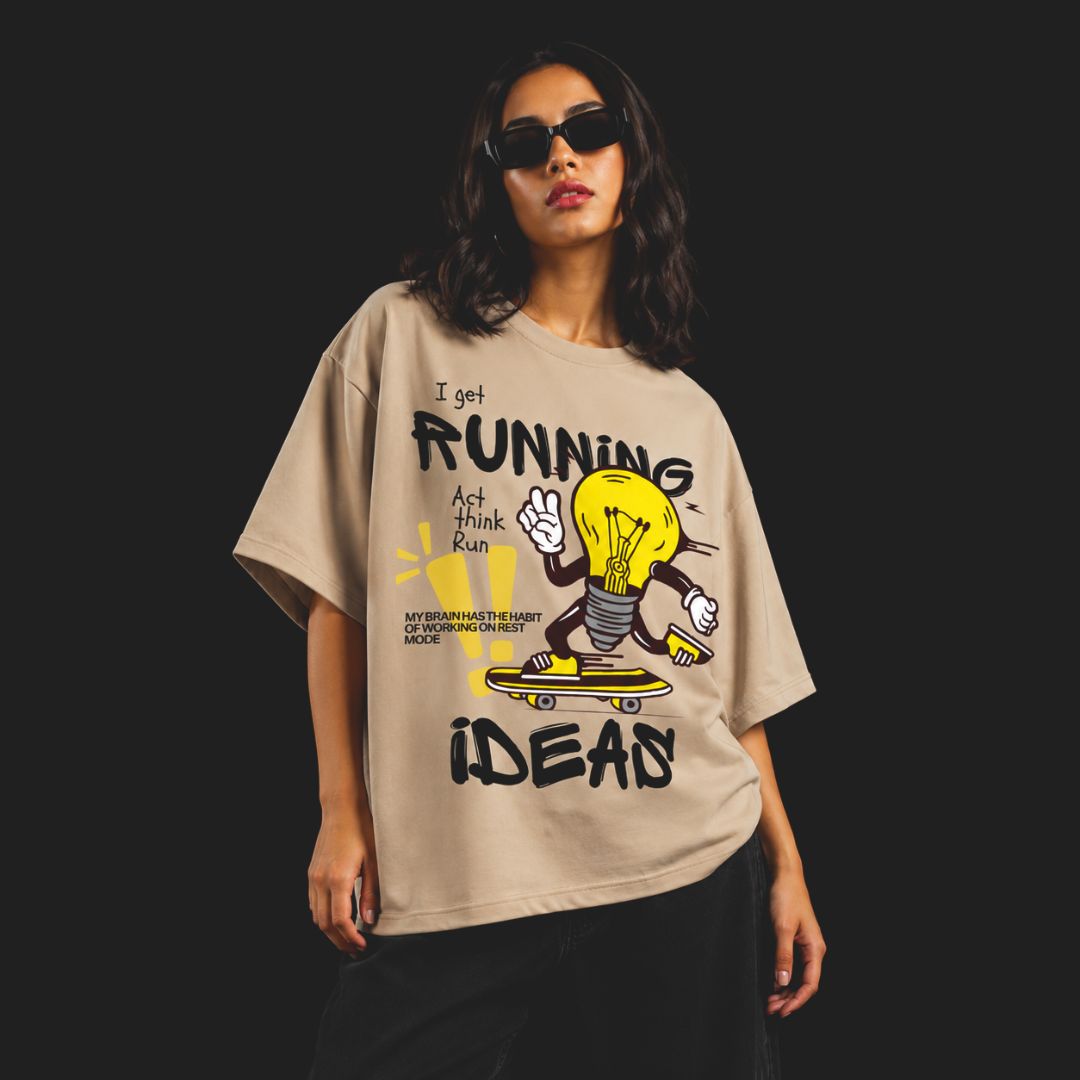 Funny Ideas Oversized Graphic Tee