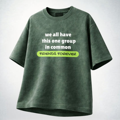 Friends Forever Green Acid Wash Oversized T-Shirt