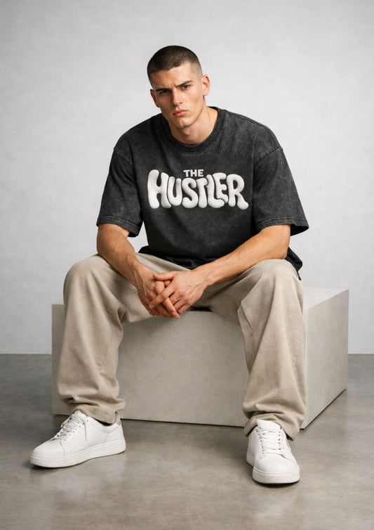 The Hustler Oversized Acid Wash T-Shirt