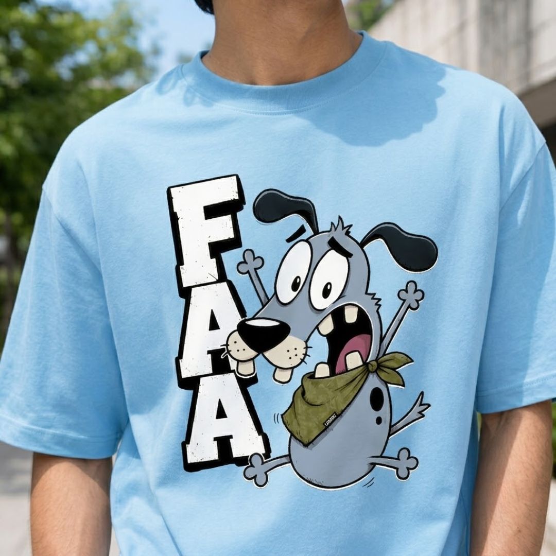 FAAA Cartoon Graphic Unisex Oversized Tee