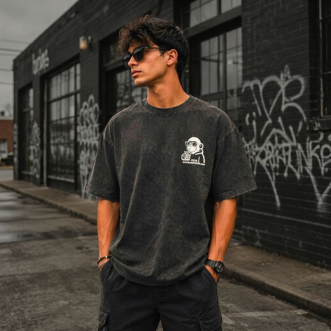Overthinkers Black Acid Wash