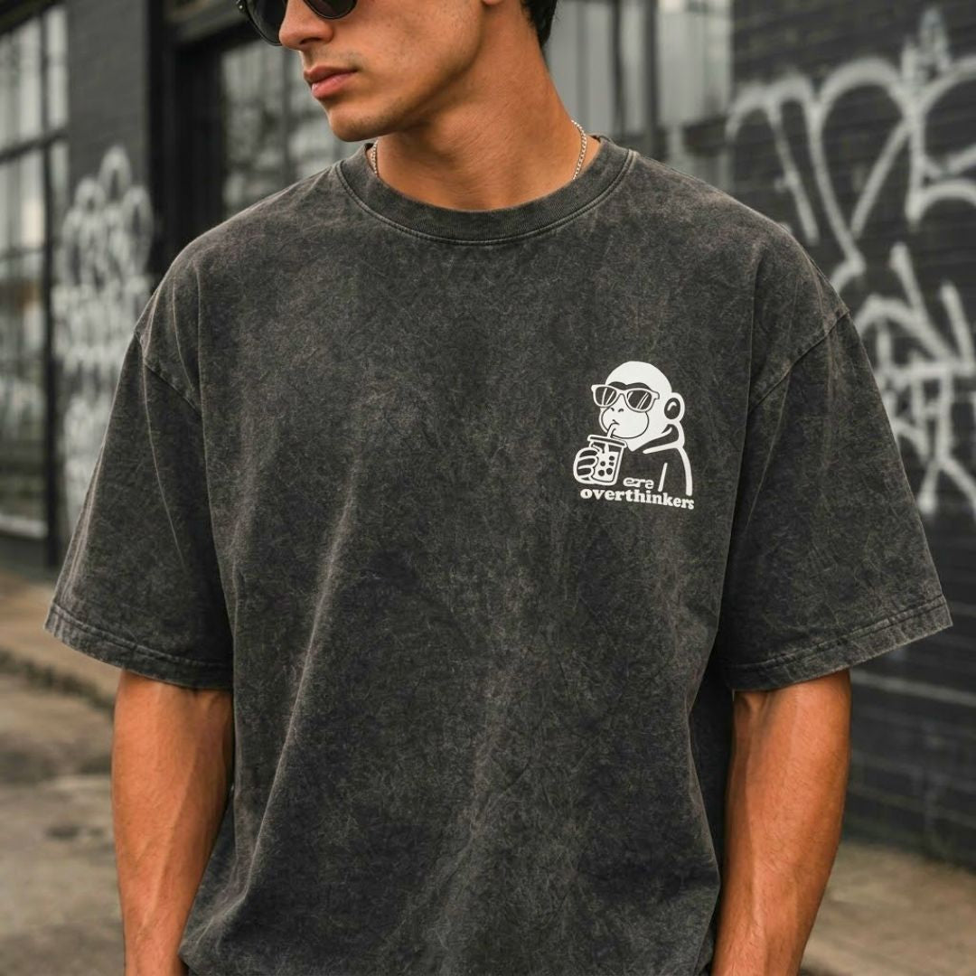 Overthinkers Black Acid Wash