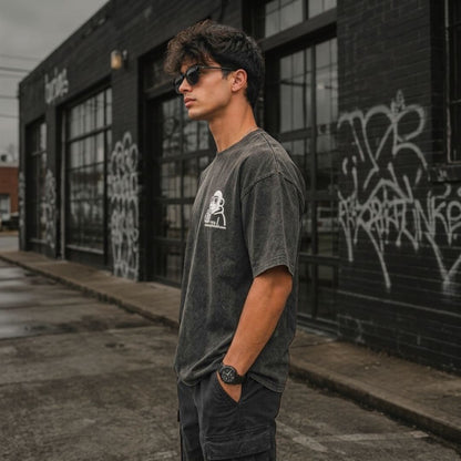 Overthinkers Black Acid Wash