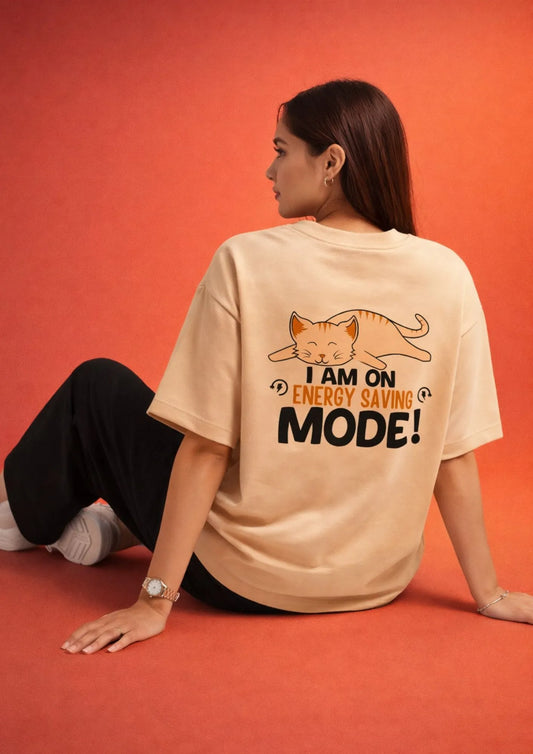 Energy Saving Mode Oversized T-Shirt for Women