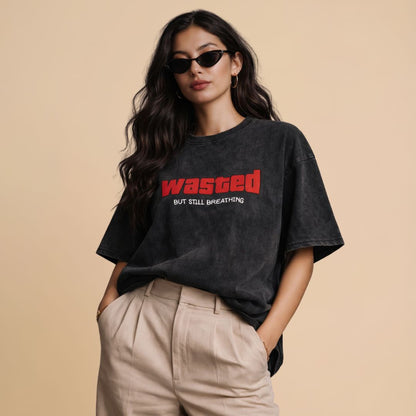 Wasted Acid Wash Oversized T-Shirt