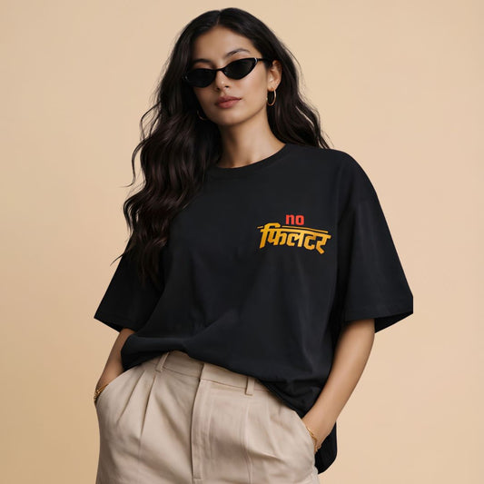 Hindi Graphic Oversized T-Shirt for Women
