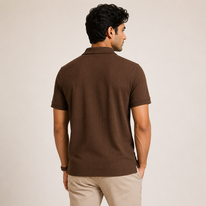 Walnut Textured Polo