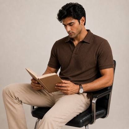 Walnut Textured Polo