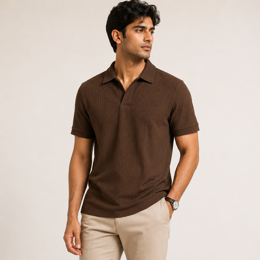 Walnut Textured Polo