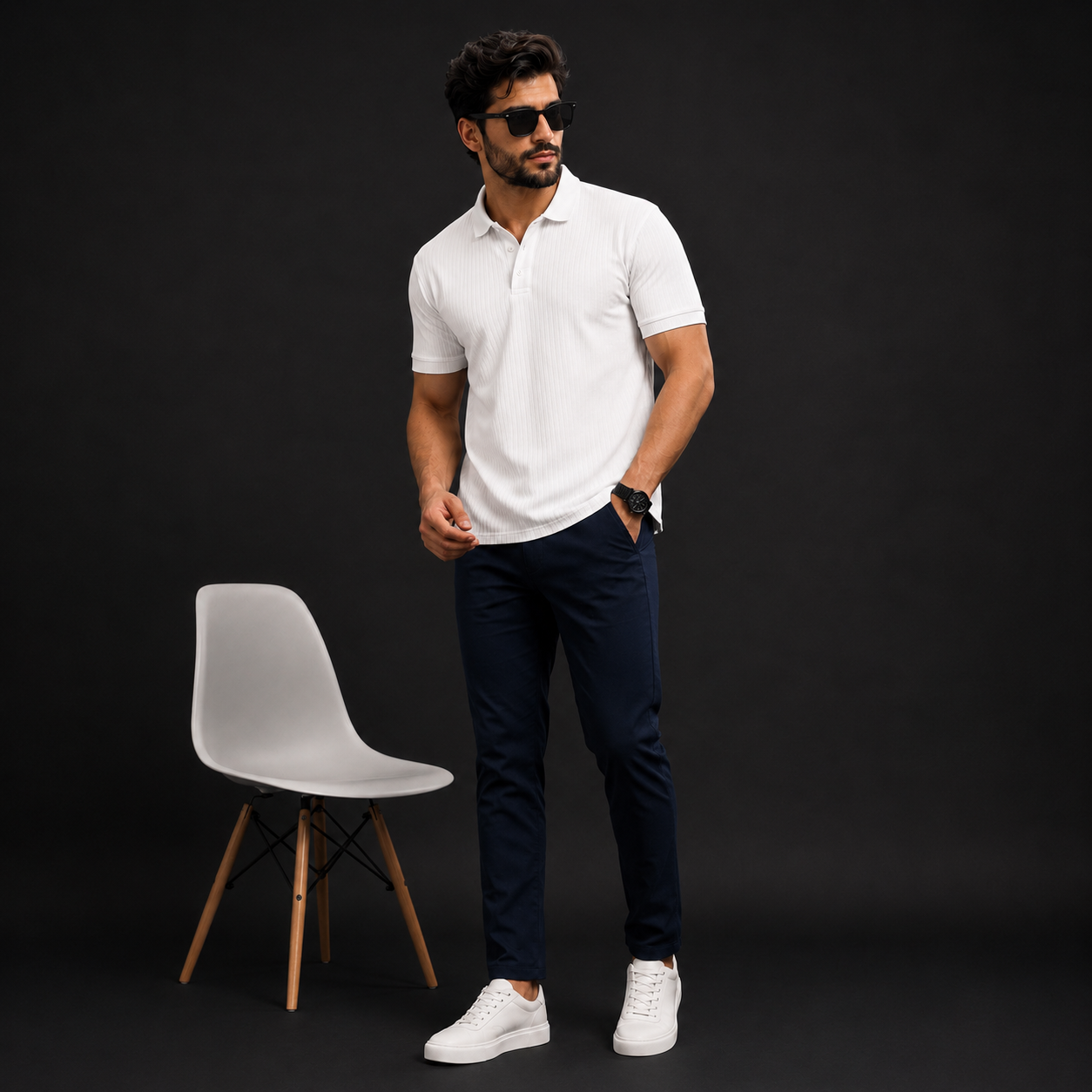 Ivory Textured Polo