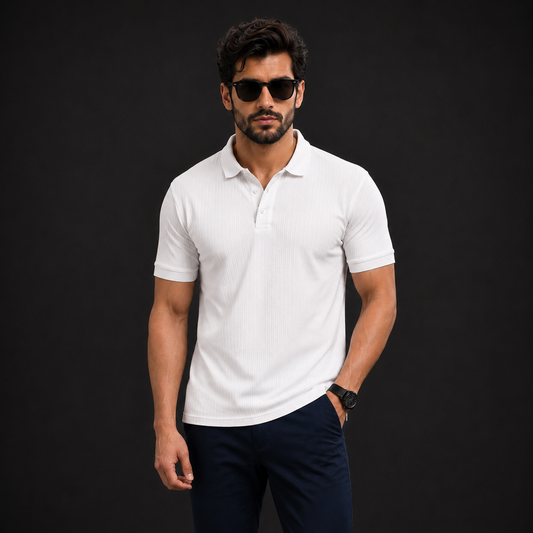 Ivory Textured Polo