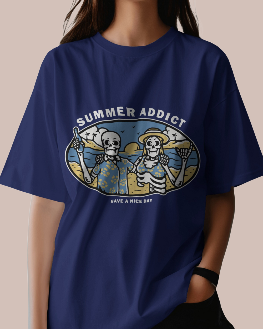 Female Oversized Summer Addict Casual Wear