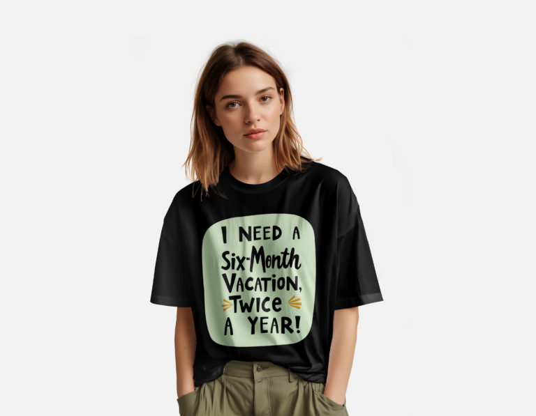 Free Woman Wearing Oversized T-Shirt Mockup (1)
