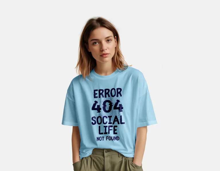 Free Woman Wearing Oversized T-Shirt Mockup (1)