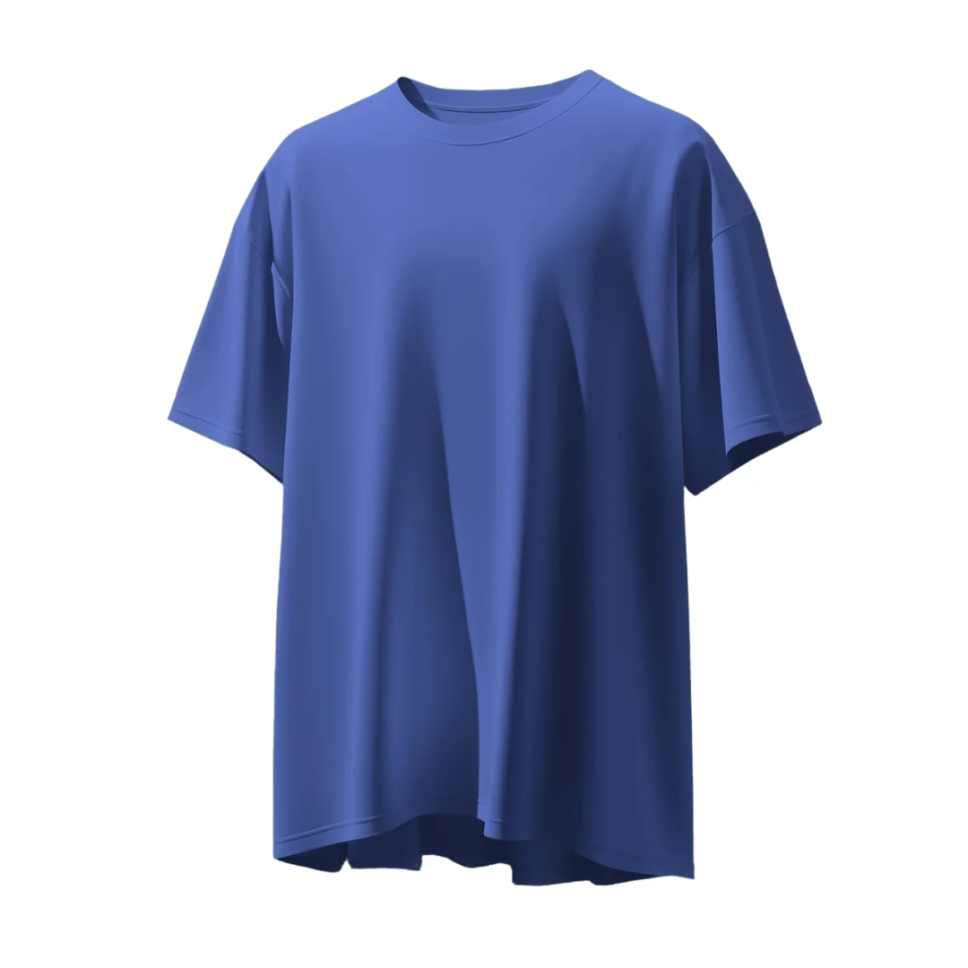 Men’s Solid Deep Blue Oversized T-Shirt