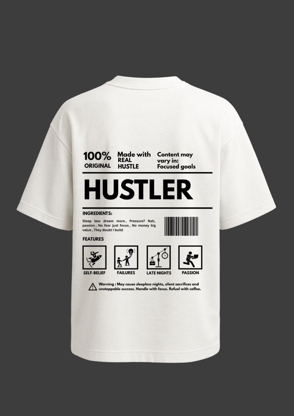Oversized T-Shirt Hustler – Grind, Glow & Go Beyond - Image 3