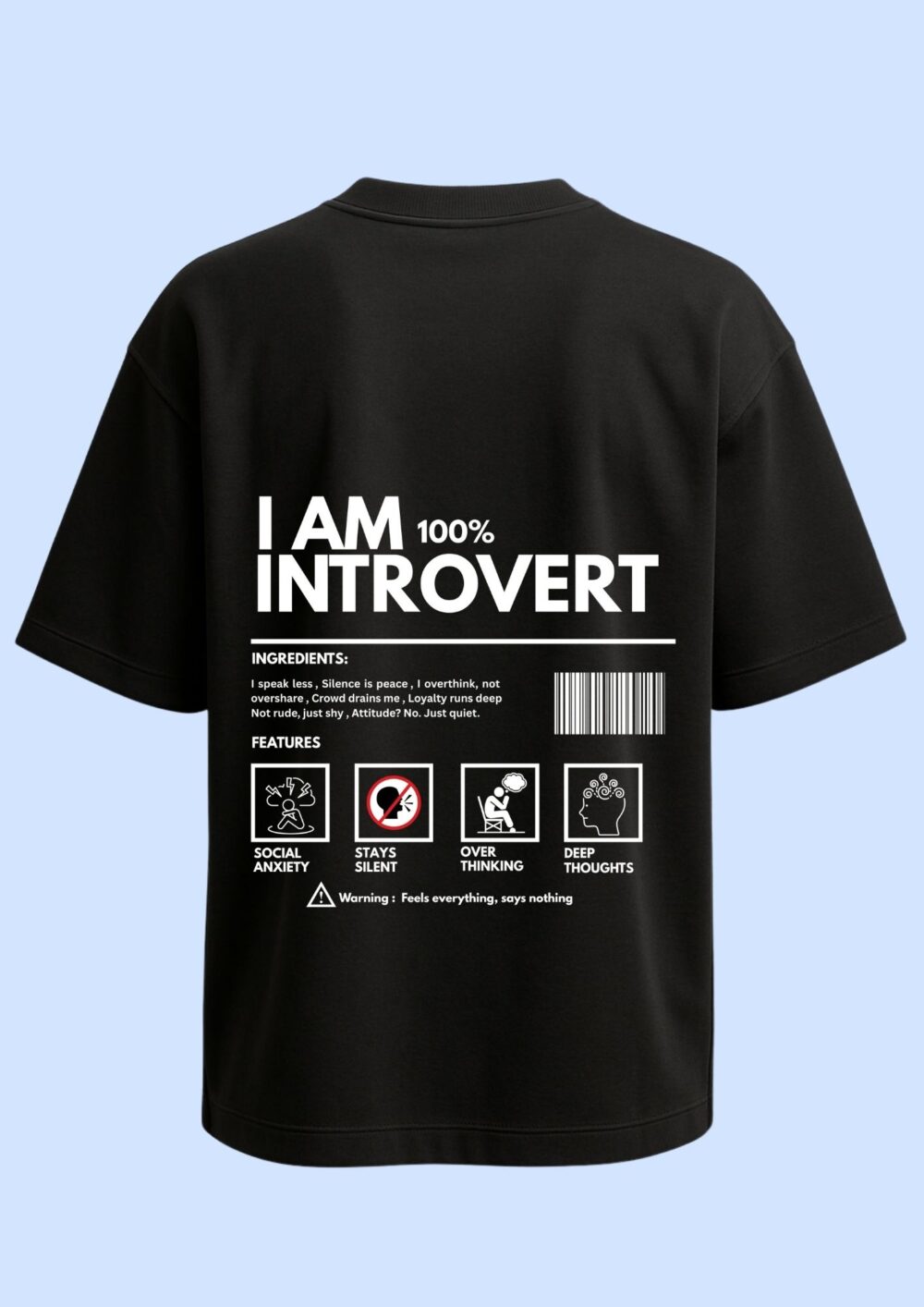 Oversized T-Shirt Introvert  – Silence Speaks Louder - Image 2