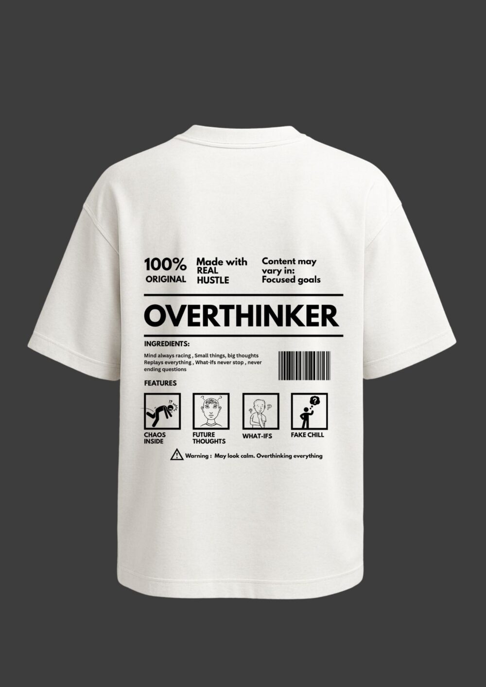 Oversized T-Shirt Overthinking – Embrace the Chaos in Style - Image 2