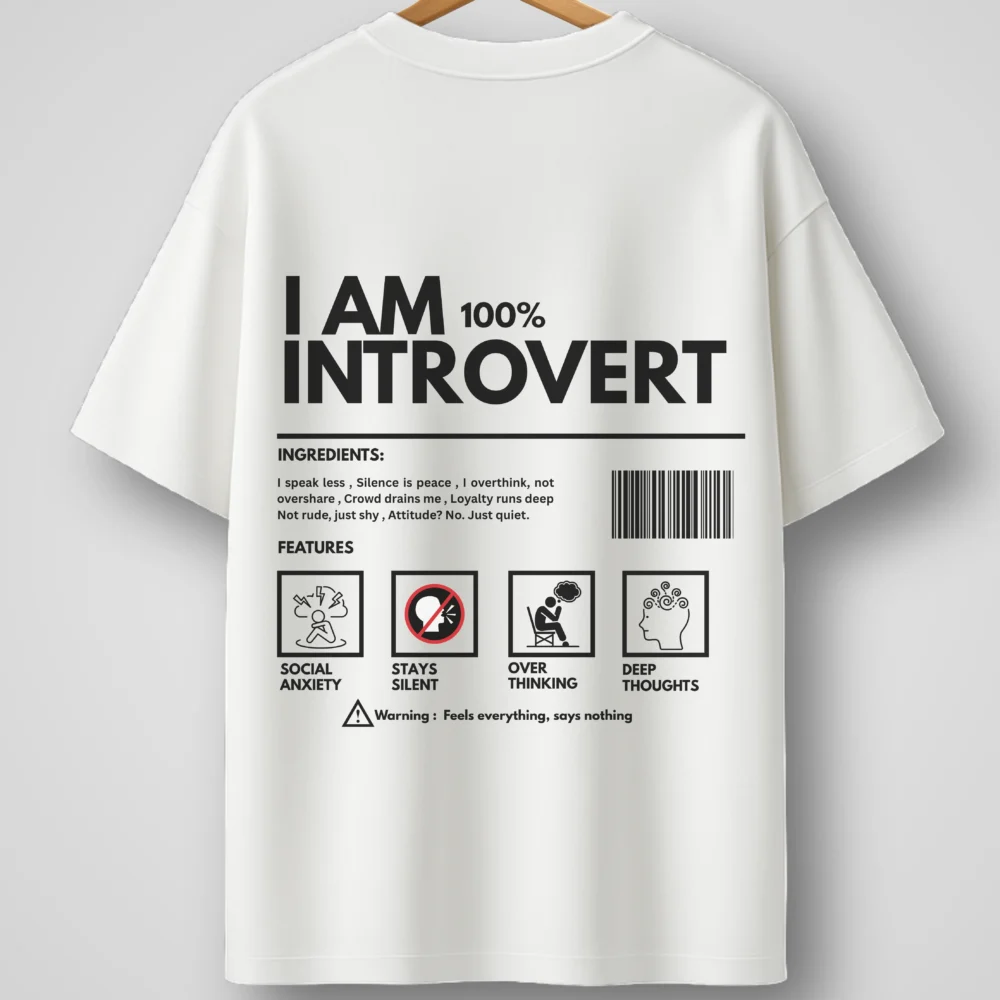 Introvert Oversized T-Shirt   – Silence Speaks Louder