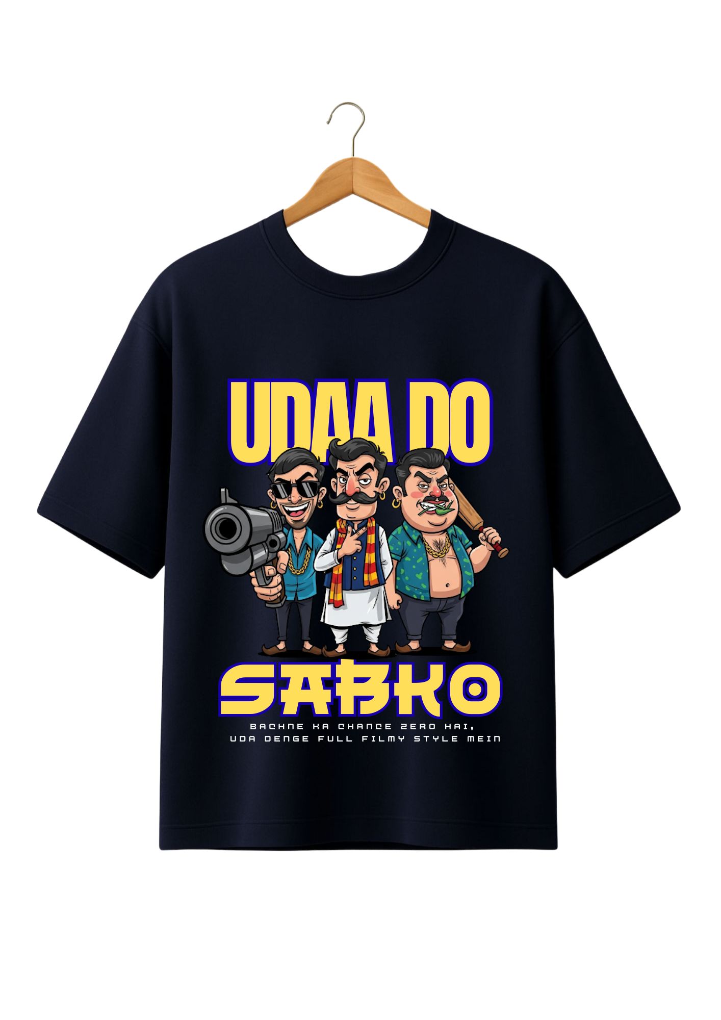 Oversized Desi T-shirt – Funky Criminal in Funky World - Image 3