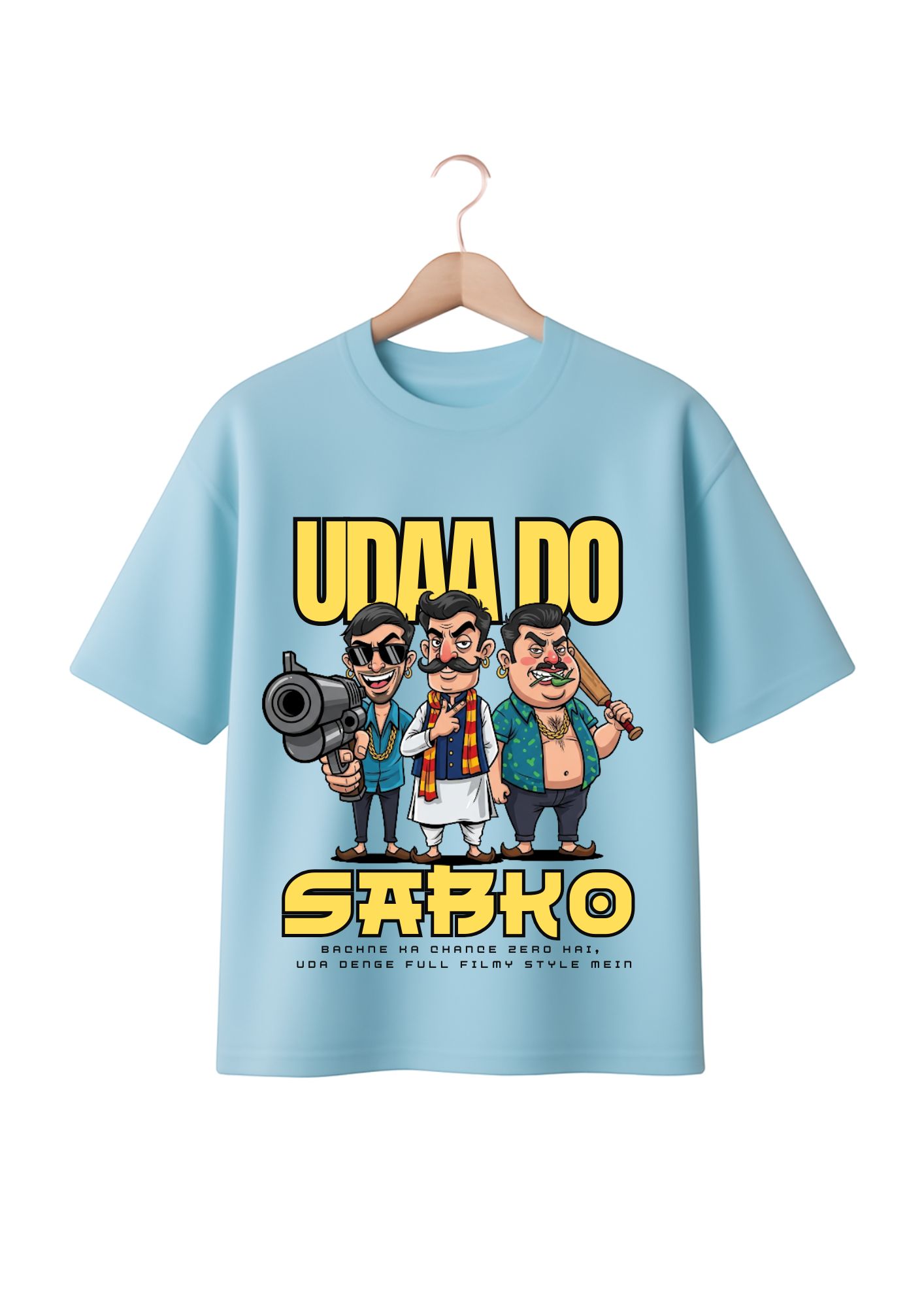 Oversized Desi T-shirt – Funky Criminal in Funky World - Image 5