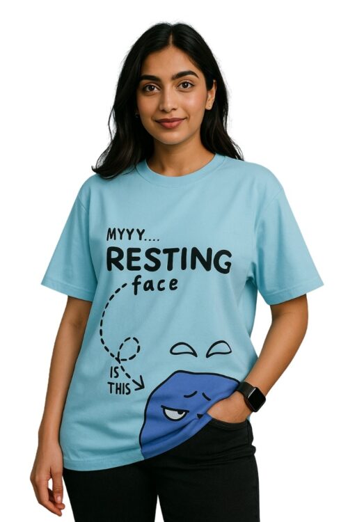 Female Oversized My Resting Face Casual Wear