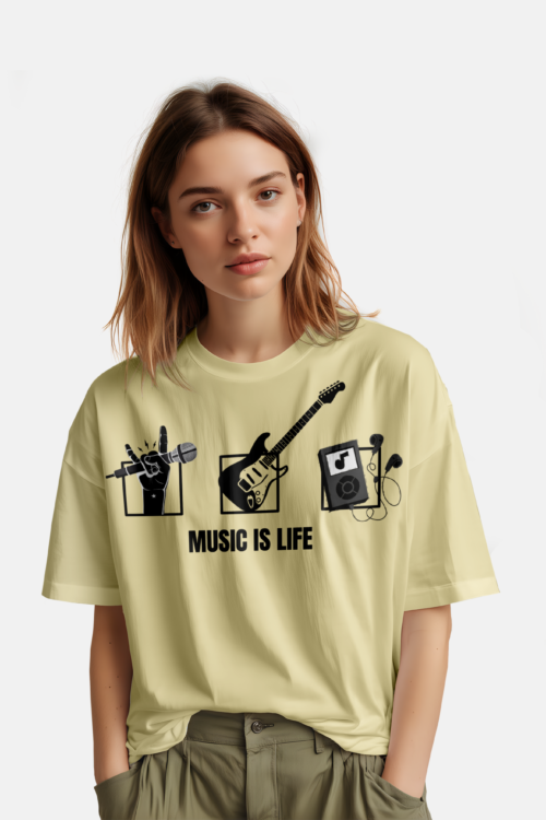 Female Quotes Oversized Music is life