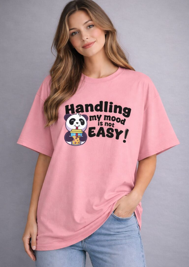 Lufit Handling Mood Women’s Oversized T-Shirt | 240 GSM Premium Cotton Graphic Tee India