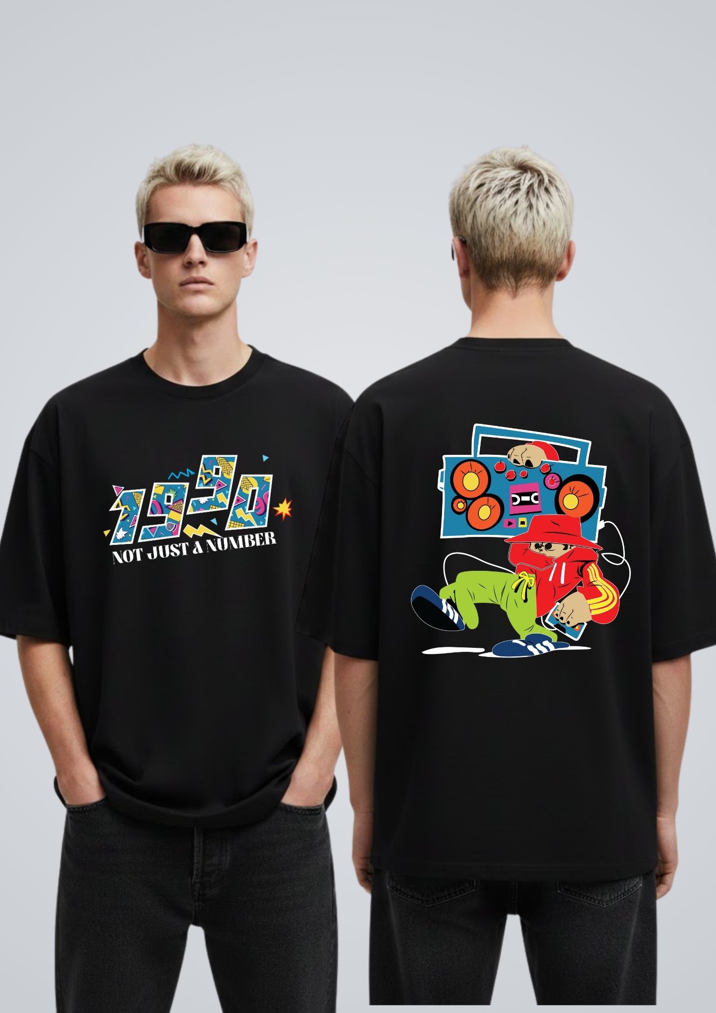 Shop Lufit Retro Rush 1990s vibe oversized t-shirt in 240 GSM premium cotton. Retro streetwear tee inspired by 90s fashion for men & women in Indi