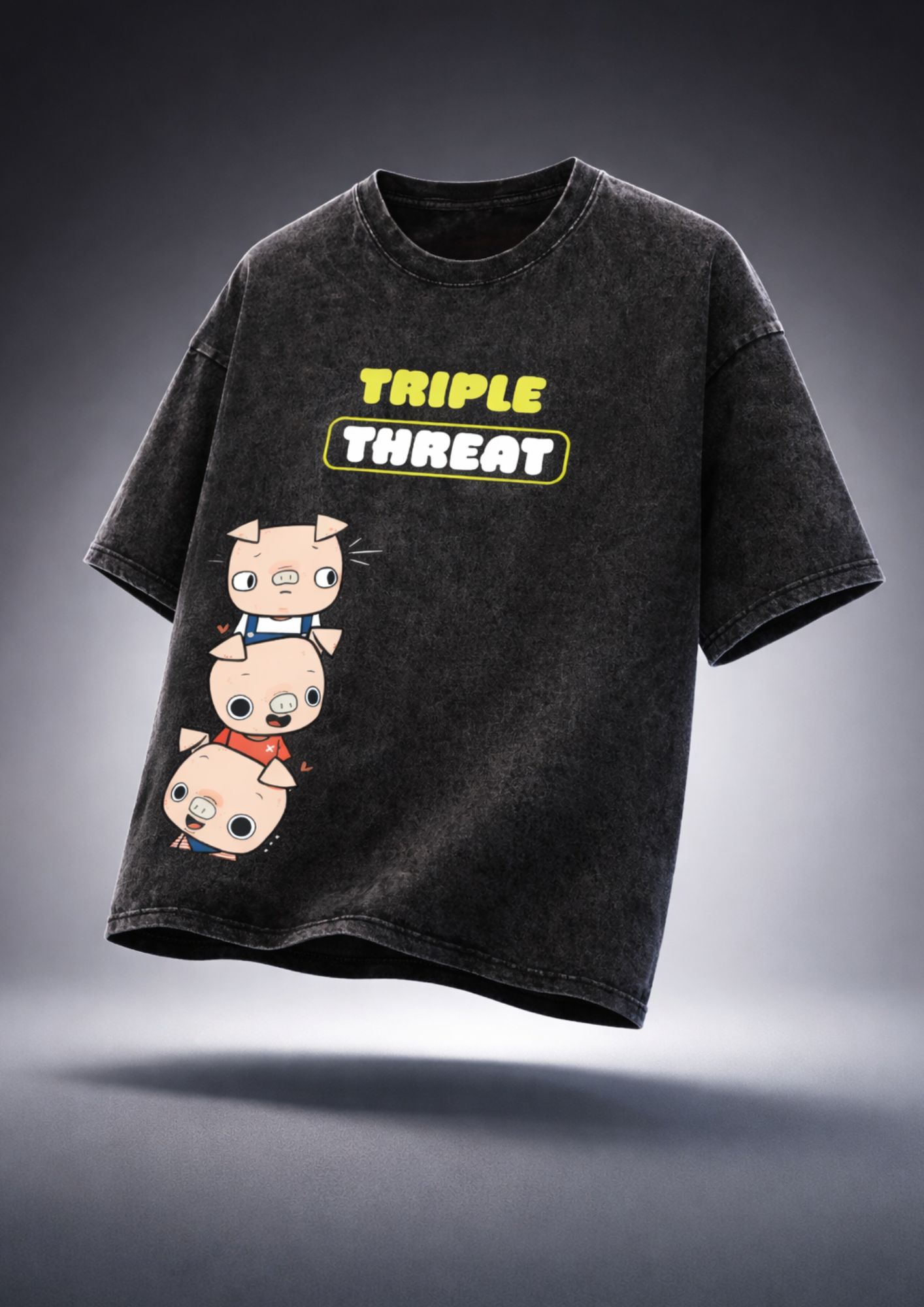 Black Acid Wash Oversized