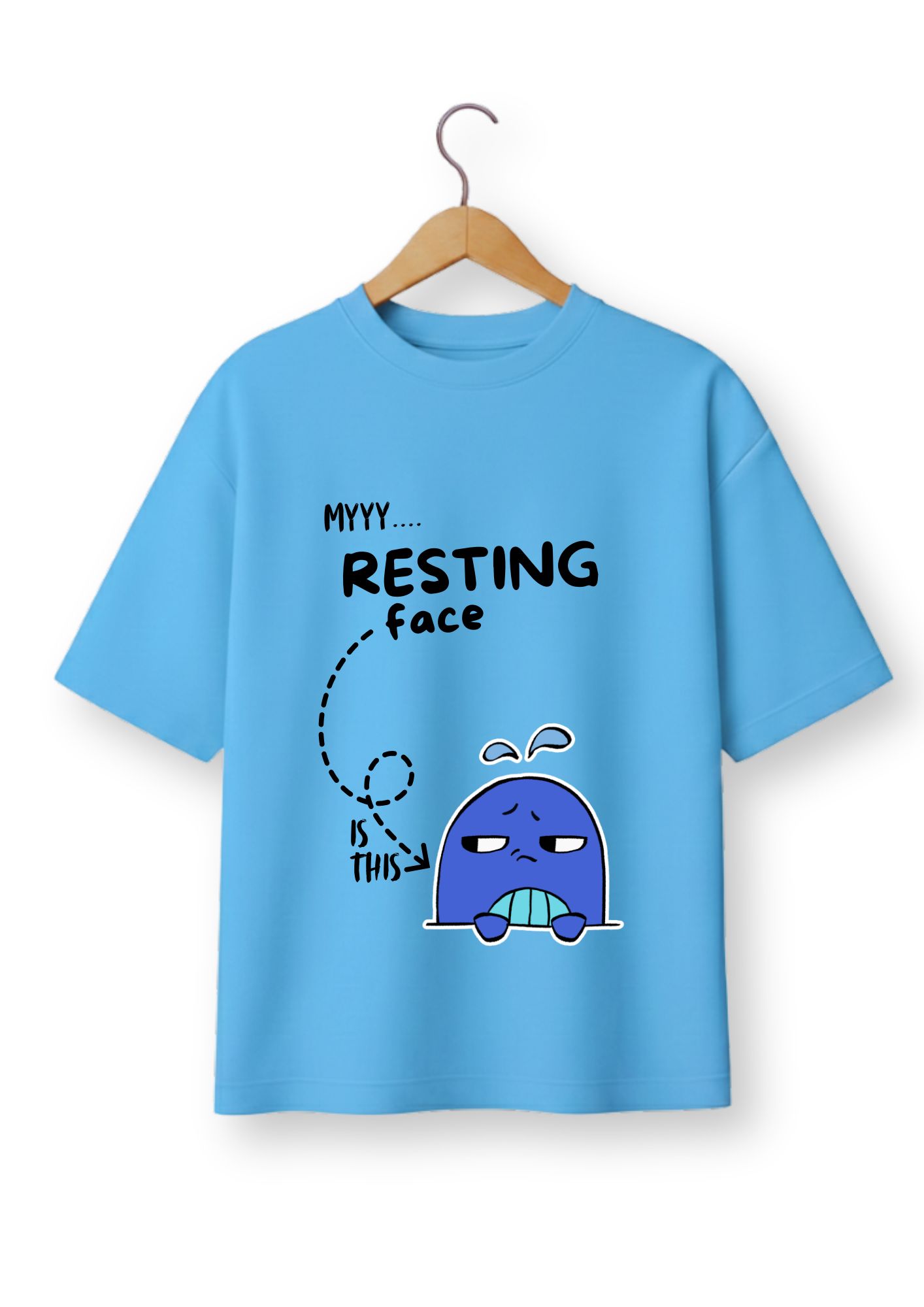 Lufit Resting Face Women’s Oversized T-Shirt | 240 GSM Premium Cotton Graphic Tee India