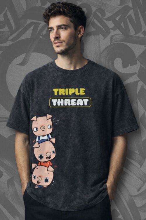 Black Acid Wash Oversized