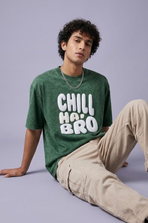 Chill Bro Graphic Acid Wash Tshirt