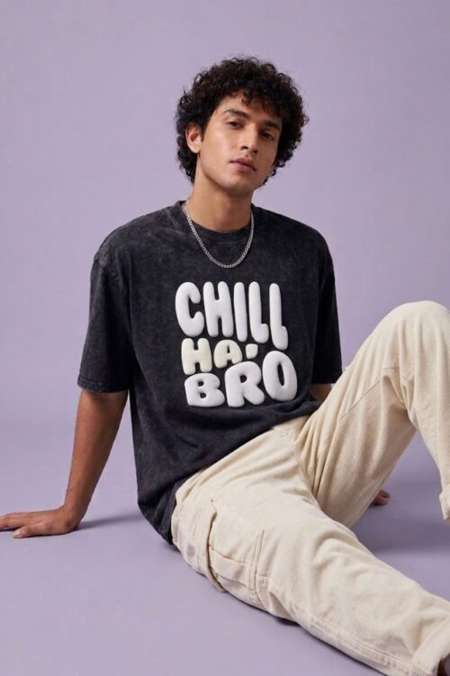 Chill Bro Graphic Acid Wash Tshirt