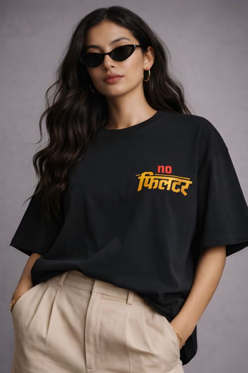 Hindi Graphic Oversized T-Shirt for Women